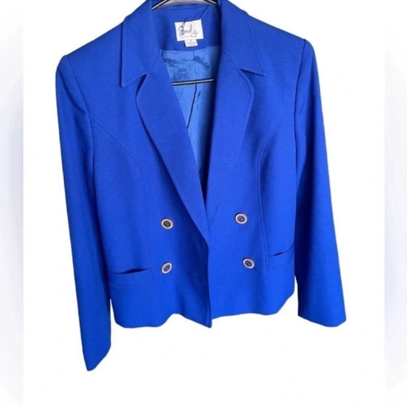 EMILY Royal Blue Attire Career Formal Office Blazer Size 4P - Picture 9 of 11
